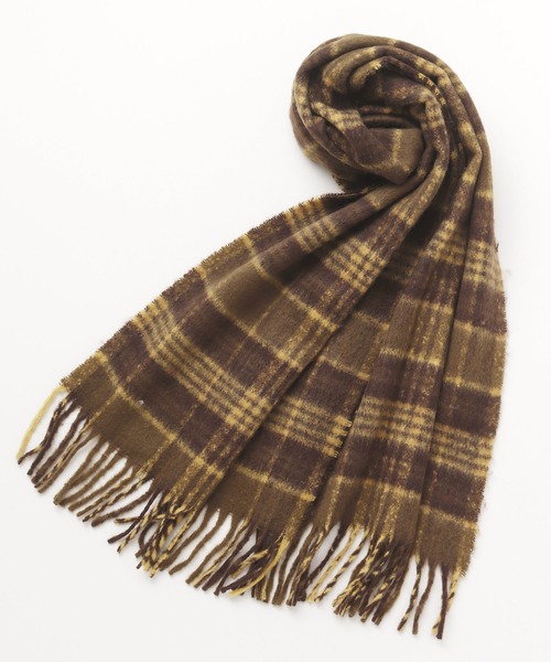 欧州航路(オウシュウコウロ)の「【欧州航路】モコチェックマフラー(マフラー・レディース・オリーブ/パープル/ブルー/ブラウン・FREE)」の3枚目の写真