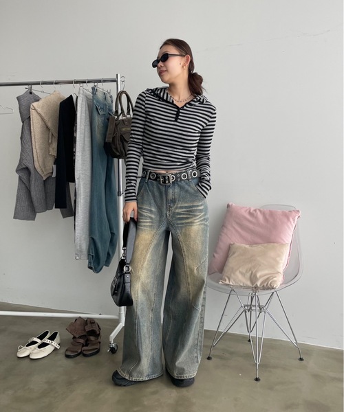 SHAGGIE（シャギー）の「バレルデニムパンツ（デニムパンツ・レディース・ブルー・LARGE/MEDIUM/SMALL/X-LARGE）」の18枚目の写真