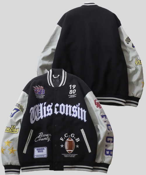 セール】Varsity Jacket/オーバーサイズ メルトン スタジャン