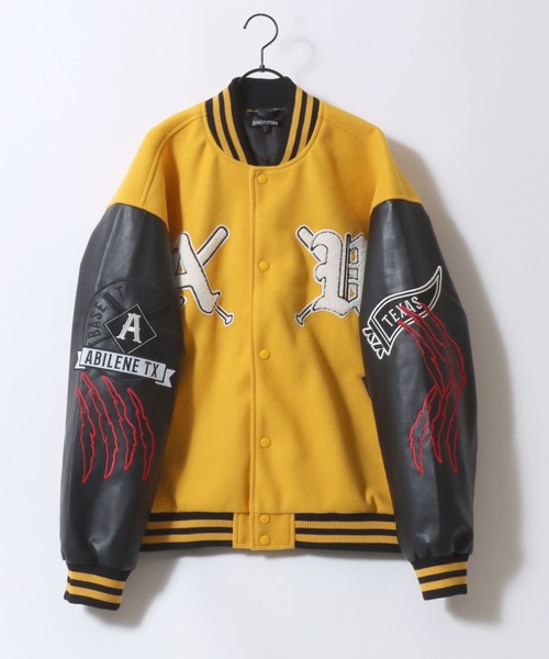 セール】Varsity Jacket/オーバーサイズ メルトン スタジャン ブルゾン