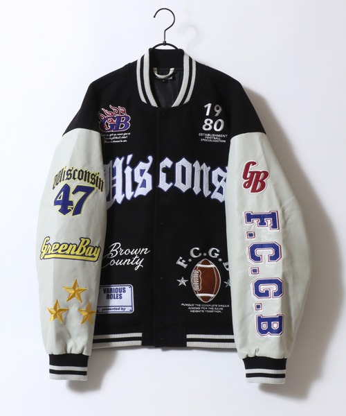 セール】Varsity Jacket/オーバーサイズ メルトン スタジャン