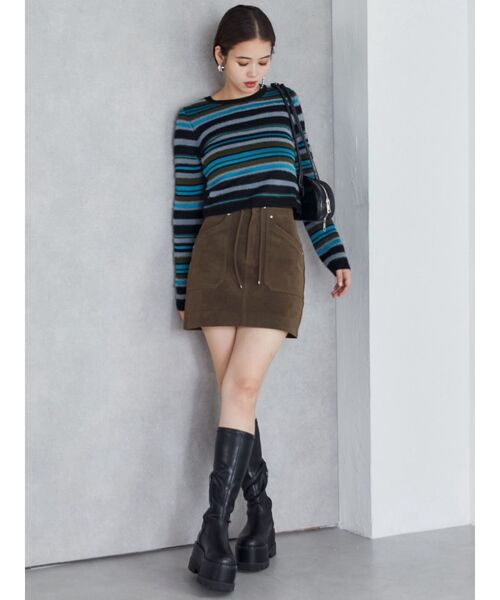 MURUA（ムルーア）の「シャギーミックスニット（ニット/セーター・レディース・パープル/ブラック/アイボリー・FREE）」の12枚目の写真