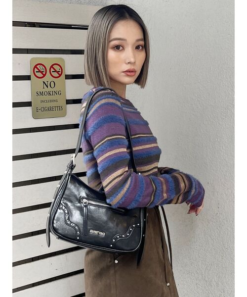 MURUA（ムルーア）の「シャギーミックスニット（ニット/セーター・レディース・パープル/ブラック/アイボリー・FREE）」の15枚目の写真