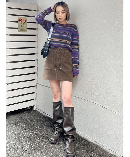 MURUA（ムルーア）の「シャギーミックスニット（ニット/セーター・レディース・パープル/ブラック/アイボリー・FREE）」の17枚目の写真