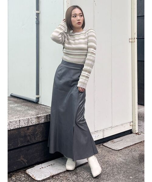 MURUA（ムルーア）の「シャギーミックスニット（ニット/セーター・レディース・パープル/ブラック/アイボリー・FREE）」の18枚目の写真