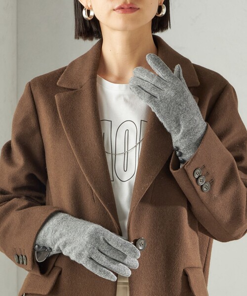 SHIPS(シップス)の「カシミヤ ミックス ジャージ グローブ(手袋・レディース・トップグレー/ブラック/ブラウン系/ライトピンク/グリーン/レッド/ブラウン・ONE SIZE)」の12枚目の写真
