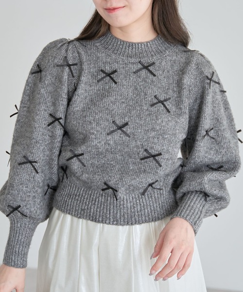 セール】・ANDSEARCH メニーリボンニットプルオーバー（ニット