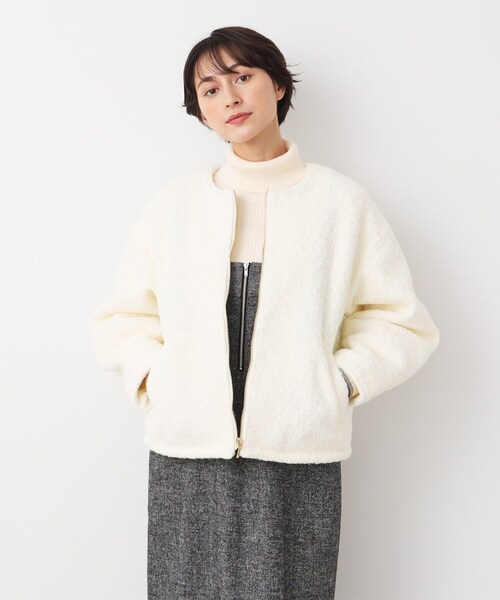 【セール】フライス編みナッピングブルゾン（ブルゾン）｜Dessin（デッサン） 5,544円