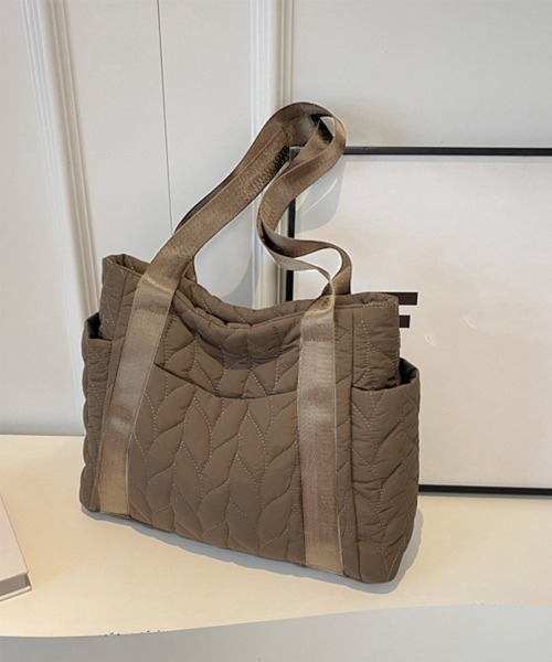 Miniministore(ミニミニストア)の「キルティングトートバッグ 韓国風鞄 軽量(トートバッグ・レディース・ベージュ/オレンジ/ブラウン/オフホワイト/ブラック・FREE)」の20枚目の写真
