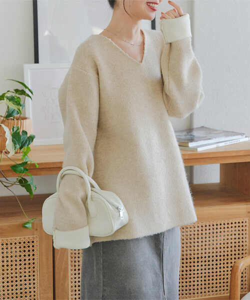 セール】選べる2タイプ 配色ニット（ニット/セーター）｜KOBE LETTUCE