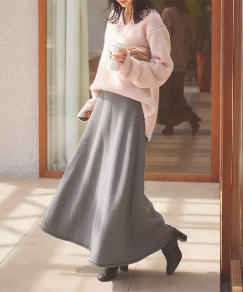 KOBE LETTUCE（コウベレタス）の「選べる2タイプ 配色ニット（ニット/セーター・レディース・グレー系/ベージュ系1/ベージュ系/ピンク系/グレー系1/ピンク系1・M/M1）」の13枚目の写真