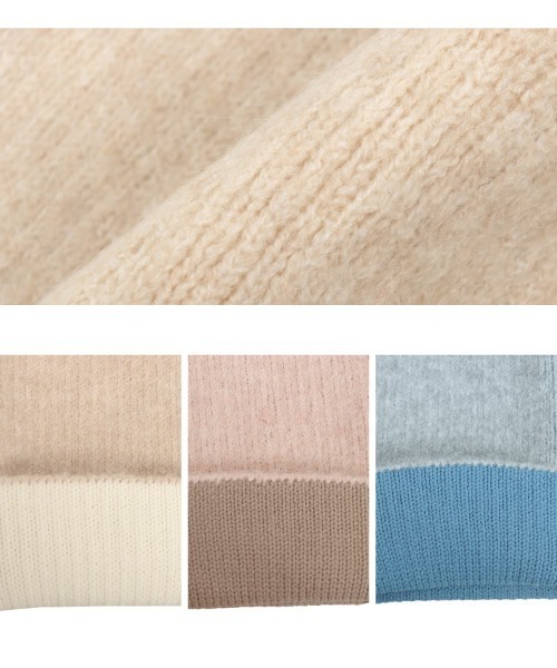 KOBE LETTUCE（コウベレタス）の「選べる2タイプ 配色ニット（ニット/セーター・レディース・グレー系/ベージュ系1/ベージュ系/ピンク系/グレー系1/ピンク系1・M/M1）」の17枚目の写真