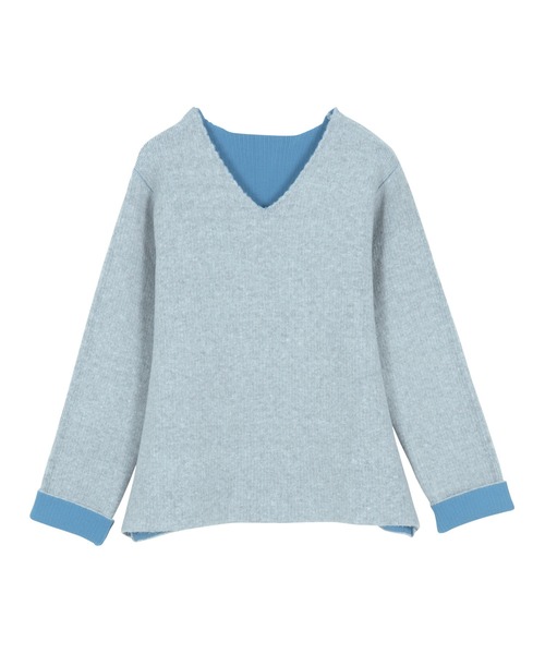 KOBE LETTUCE（コウベレタス）の「選べる2タイプ 配色ニット（ニット/セーター・レディース・グレー系/ベージュ系1/ベージュ系/ピンク系/グレー系1/ピンク系1・M/M1）」の19枚目の写真