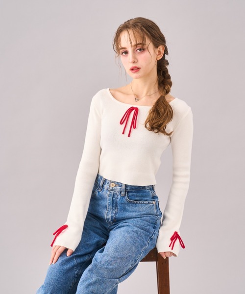 ガーリーリボンニット（ニット/セーター）｜Seiney Blonde（セイニー