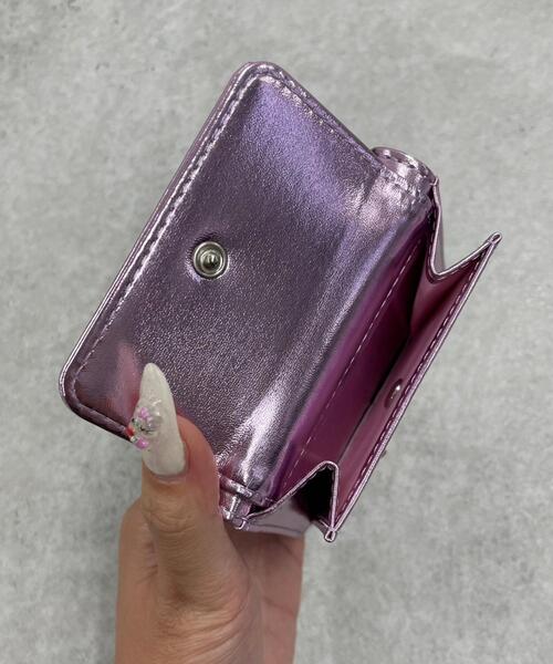 WEGO（ウィゴー）の「WEGO/フラワーレターミニウォレット（財布・レディース・シルバー/ピンク/ブラック/ブラック系その他/ライトピンク/ホワイト・FREE）」の9枚目の写真