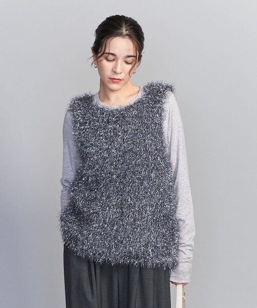 BEAUTY&YOUTH UNITED ARROWS（ビューティーアンドユースユナイテッドアローズ）の「メタリックシャギーニット ベスト（ベスト・レディース・シルバー/ゴールド・FREE）」の3枚目の写真