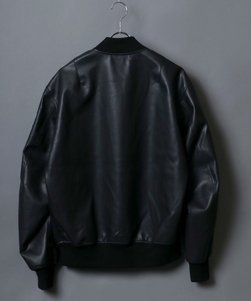 Alpha Industries(アルファインダストリーズ)の「ALPHA/アルファ FAKE LEATHER L-2B JACKET シンセティックレザージャケット(ブルゾン・メンズ・ブラック・L/XL/M)」の9枚目の写真