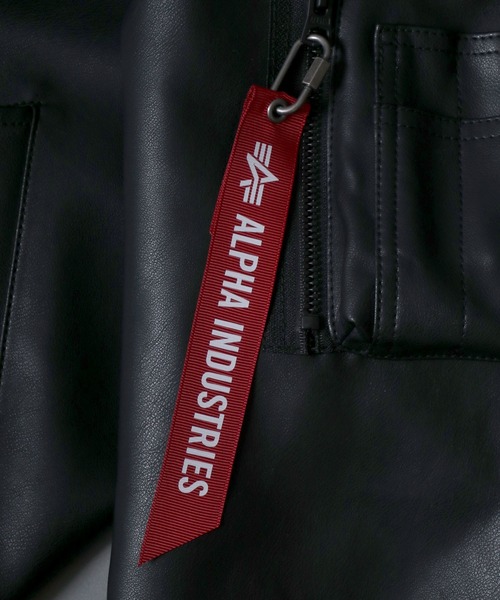 Alpha Industries(アルファインダストリーズ)の「ALPHA/アルファ FAKE LEATHER L-2B JACKET シンセティックレザージャケット(ブルゾン・メンズ・ブラック・L/XL/M)」の4枚目の写真