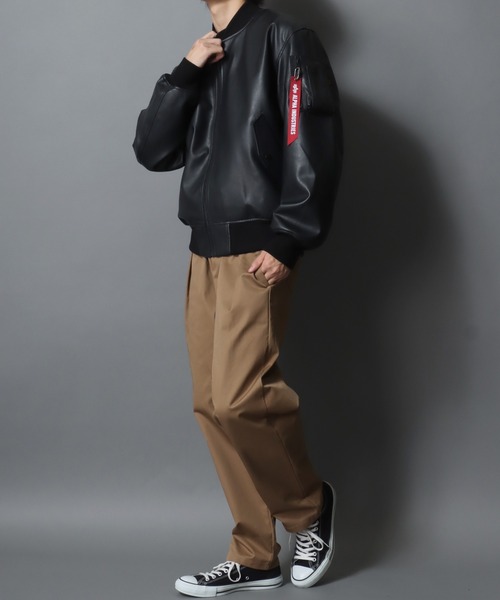 Alpha Industries(アルファインダストリーズ)の「ALPHA/アルファ FAKE LEATHER L-2B JACKET シンセティックレザージャケット(ブルゾン・メンズ・ブラック・L/XL/M)」の11枚目の写真