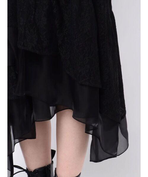 jouetie（ジュエティ）の「レースアシメフリルロングスカート（スカート・レディース・ブラック/オフホワイト・MEDIUM）」の15枚目の写真