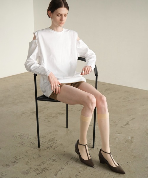 CLANE（クラネ）の「SHEER HIGH SOCKS（タイツ/ストッキング・レディース・ブラック/ベージュ・FREE）」の5枚目の写真