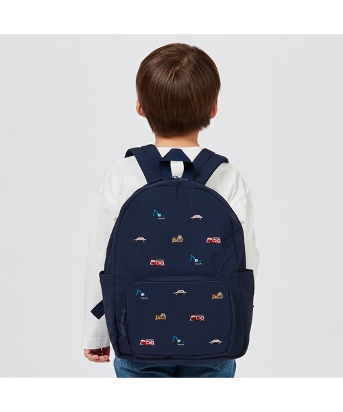 Kids Foret(キッズフォーレ)の「リボン・ユニコーン・車・恐竜刺繍リュック(バックパック/リュック・キッズ・ネイビー/ラベンダー/ピンク/グレー・L/M)」の3枚目の写真
