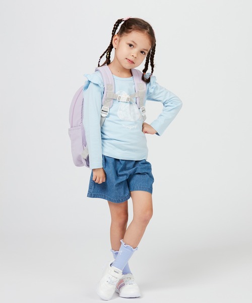 Kids Foret(キッズフォーレ)の「リボン・ユニコーン・車・恐竜刺繍リュック(バックパック/リュック・キッズ・ネイビー/ラベンダー/ピンク/グレー・L/M)」の15枚目の写真