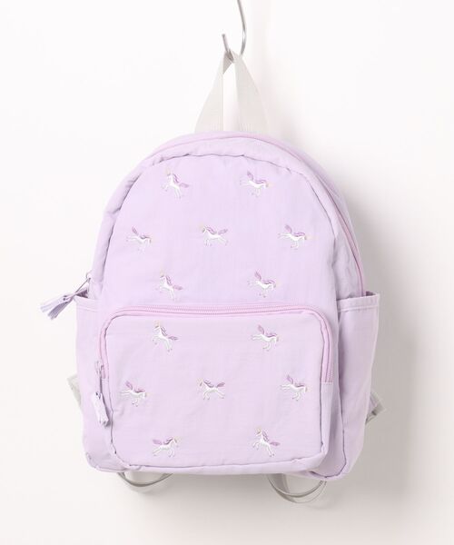 Kids Foret(キッズフォーレ)の「リボン・ユニコーン・車・恐竜刺繍リュック(バックパック/リュック・キッズ・ネイビー/ラベンダー/ピンク/グレー・L/M)」の8枚目の写真