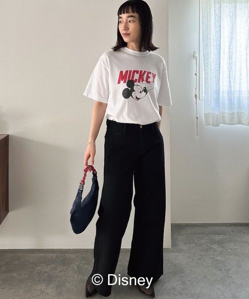 GOOD ROCK SPEED（グッドロックスピード）の「【GOOD ROCK SPEED】MICKEY/LOGO T（Tシャツ/カットソー・レディース・ホワイト/ブラック・FREE）」の4枚目の写真