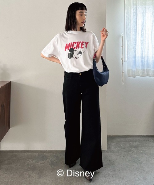 GOOD ROCK SPEED（グッドロックスピード）の「【GOOD ROCK SPEED】MICKEY/LOGO T（Tシャツ/カットソー・レディース・ホワイト/ブラック・FREE）」の6枚目の写真