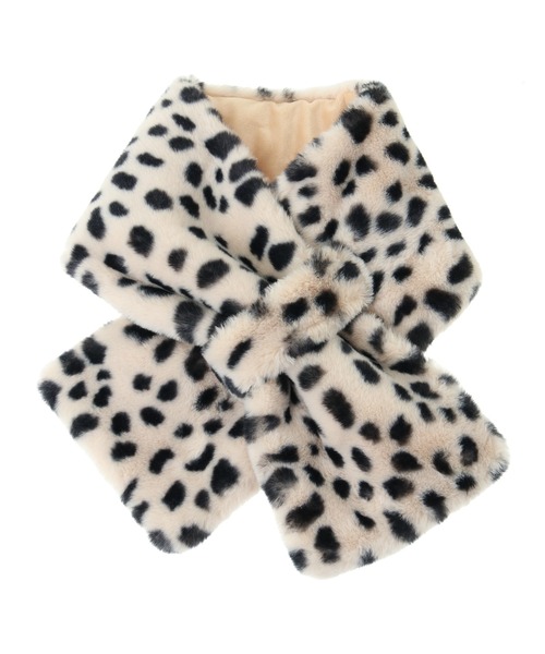 Green　Parks（グリーンパークス）の「・エコファーマフラー（マフラー・レディース・オフホワイト/ベージュ/チャコールグレー/ブラウン・FREE）」の4枚目の写真