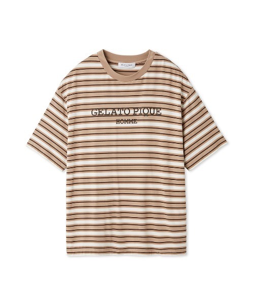 セール】【HOMME】接触冷感レーヨンマルチボーダーTシャツ