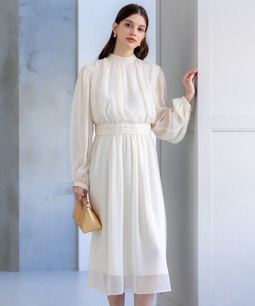 シシ APPLAUDIR】クレープシフォン ドレス（ドレス）｜23区（ニジュウサンク