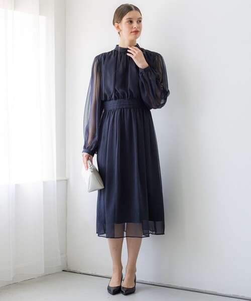 未使用■23区■【APPLAUDIR】レース 切替 シフォン ドレス■ブラックМ APPLAUDIR】レース 切替 ドレス / 23区 | ファッション通販