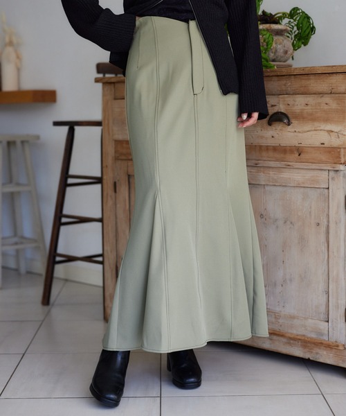 mysty woman(ミスティウーマン)の「ステッチマーメイドスカート 315864(スカート・レディース・ホワイト系その他/ベージュ系その他/ブラック・FREE)」の3枚目の写真