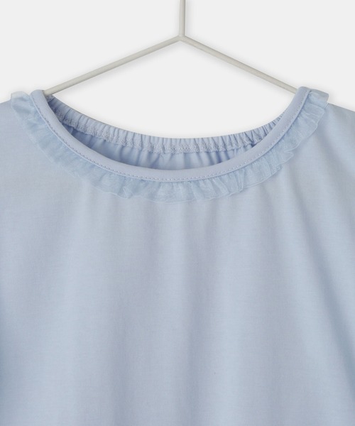 ROPE' PICNIC(ロペピクニック)の「【KIDS/キッズ】肩あきフリルハーフスリーブトップス(Tシャツ/カットソー・キッズ・サックスブルー/オフホワイト/ブラック・L/M/S)」の21枚目の写真