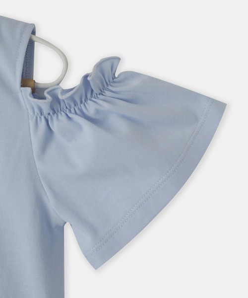 ROPE' PICNIC(ロペピクニック)の「【KIDS/キッズ】肩あきフリルハーフスリーブトップス(Tシャツ/カットソー・キッズ・サックスブルー/オフホワイト/ブラック・L/M/S)」の22枚目の写真