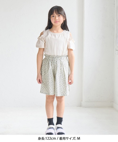 ROPE' PICNIC(ロペピクニック)の「【KIDS/キッズ】肩あきフリルハーフスリーブトップス(Tシャツ/カットソー・キッズ・サックスブルー/オフホワイト/ブラック・L/M/S)」の9枚目の写真