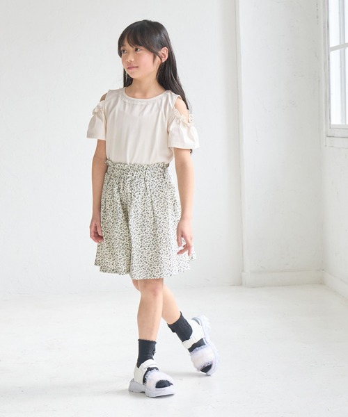 ROPE' PICNIC(ロペピクニック)の「【KIDS/キッズ】肩あきフリルハーフスリーブトップス(Tシャツ/カットソー・キッズ・サックスブルー/オフホワイト/ブラック・L/M/S)」の10枚目の写真