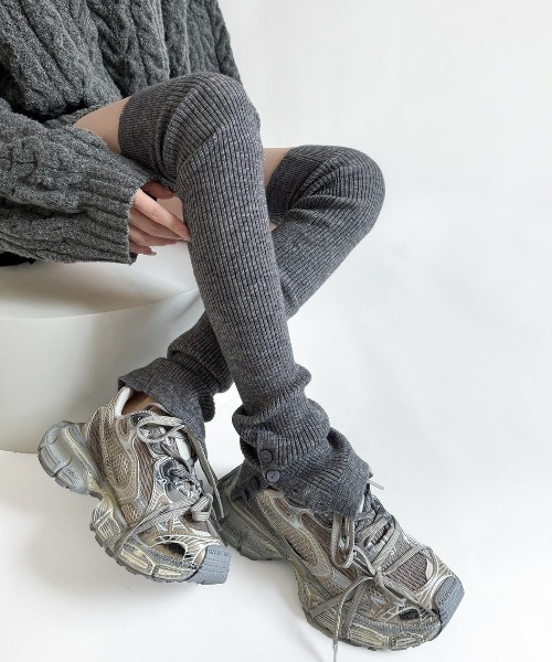 セール】【LAMPOON】リブニーハイレッグウォーマー（レッグウォーマー