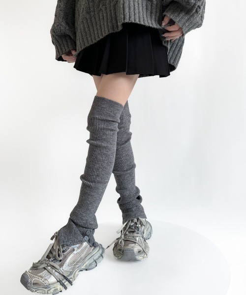 LAMPOON】リブニーハイレッグウォーマー（レッグウォーマー）｜almo