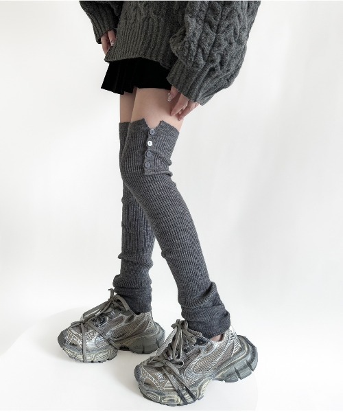 セール】【LAMPOON】リブニーハイレッグウォーマー（レッグウォーマー