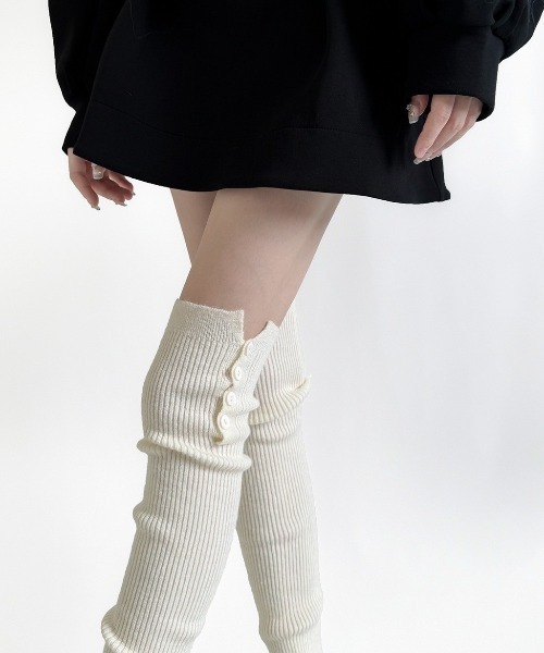 セール】【LAMPOON】リブニーハイレッグウォーマー（レッグウォーマー