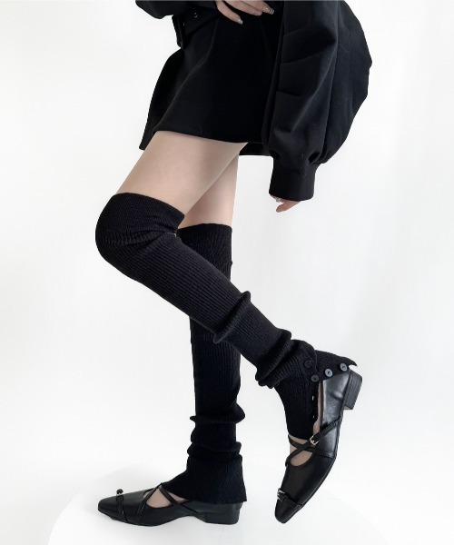 セール】【LAMPOON】リブニーハイレッグウォーマー（レッグウォーマー