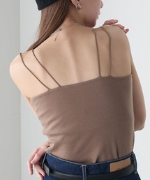 【接触冷感/抗菌防臭】カップ付きダブルストラップベアキャミソール