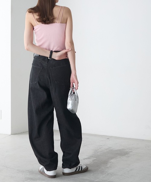 BONLECILL（ボンルシール）の「カップ付きダブルストラップベアキャミソール（キャミソール・レディース・アイボリー/ホワイト×ブラック/ブラック/ブルー/チャコールグレー/グレー/ミント/ベージュ/オレンジ/モカ/ネイビー/ピンク/ブラウン/レッド/ブラウン系1/ブラック系1/グレー系1・S/L/M）」の22枚目の写真