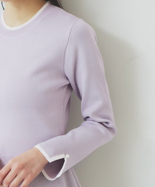 index（インデックス）の「バイカラーペプラムニット【洗濯機洗い可】（ニット/セーター・レディース・パープル系1/ブラック系4/ホワイト系7・36/42/38/40）」の22枚目の写真