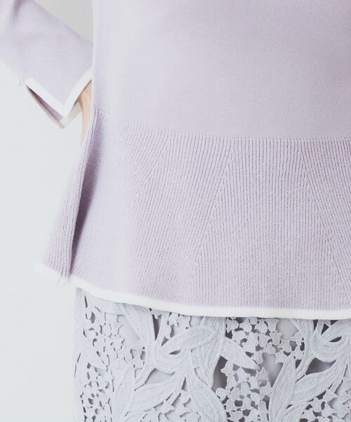 index（インデックス）の「バイカラーペプラムニット【洗濯機洗い可】（ニット/セーター・レディース・パープル系1/ブラック系4/ホワイト系7・36/42/38/40）」の4枚目の写真