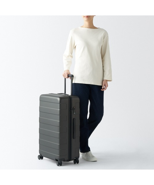 無印良品（ムジルシリョウヒン）の「バーを自由に調節できる　ハードキャリーケース（７５Ｌ）（スーツケース/キャリーバッグ・レディース・オフホワイト/カーキ/ブラック/グレー・FREE）」の10枚目の写真