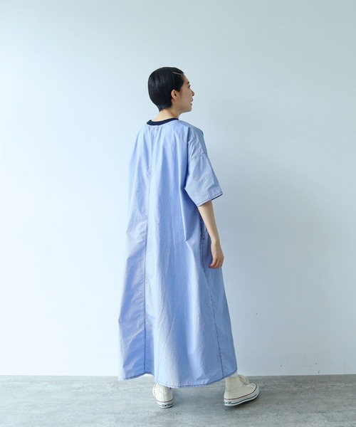 PAR ICI（パーリッシィ）の「タイプライター たっぷりワンピース（ワンピース・レディース・ブルー/チェック/チャコールグレー・FREE）」の7枚目の写真